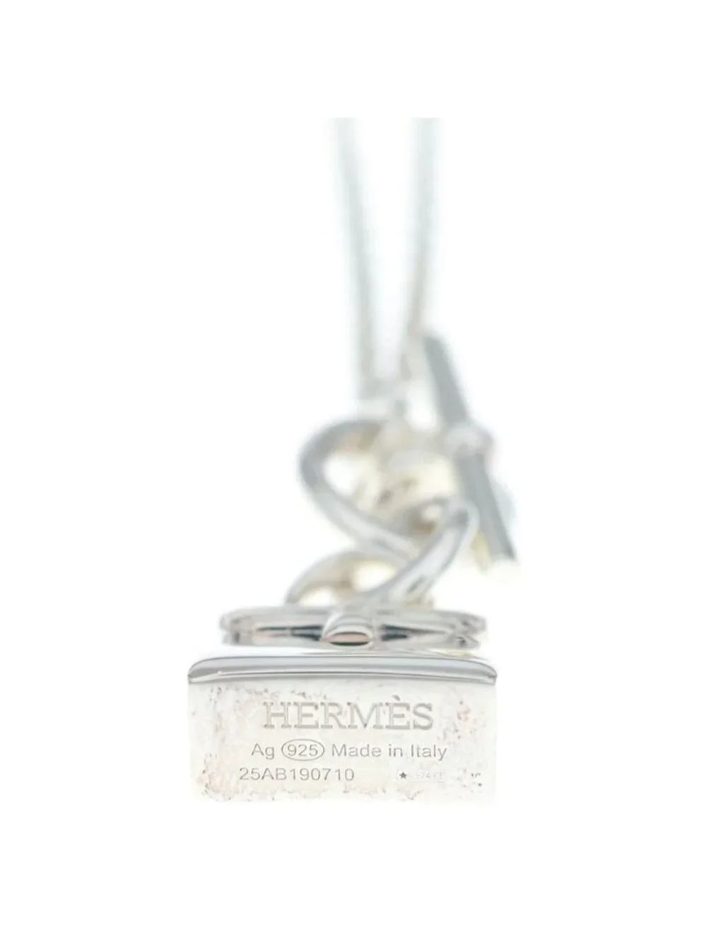 Hermes Amulet Kelly Pendant Chain Necklace Silver